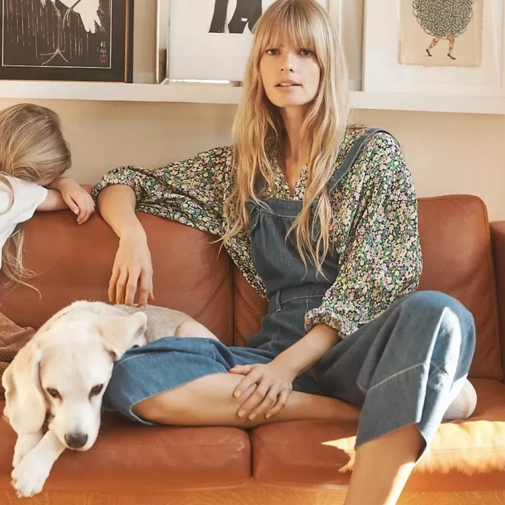 Anthropologie Maeve Floral Long Sleeve Button Front Blouse_2